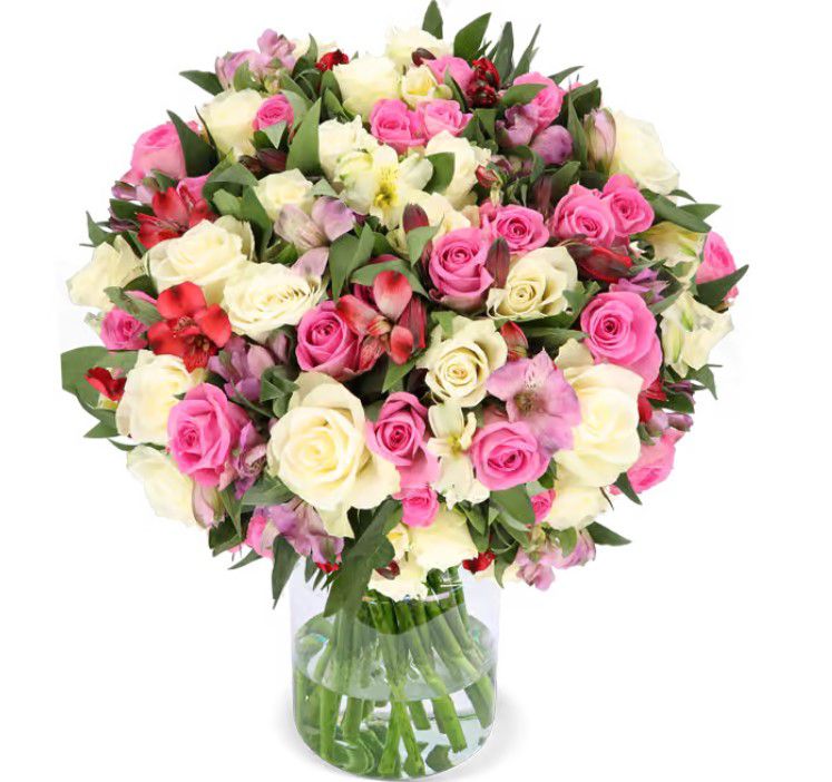 ❤️ 30 Stiele ❤️ Herzensangelegenheit Rosen & Lilien bis 100 Blüten für 27,48€