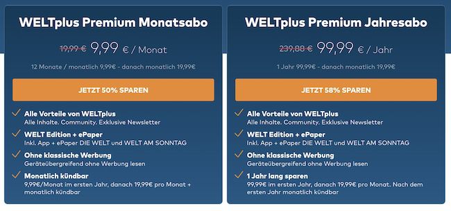 12 Monate WELTplus Premium für 99,99€ (statt 240€)   Neukunden