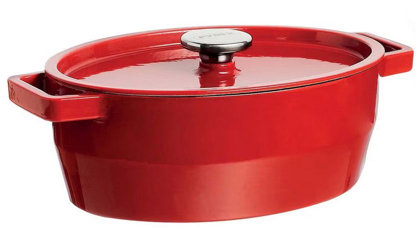 Pyrex Slow Cook ovaler Gusseisen Schmortopf Rot (5,8l) für 88,90€ (statt 109€)