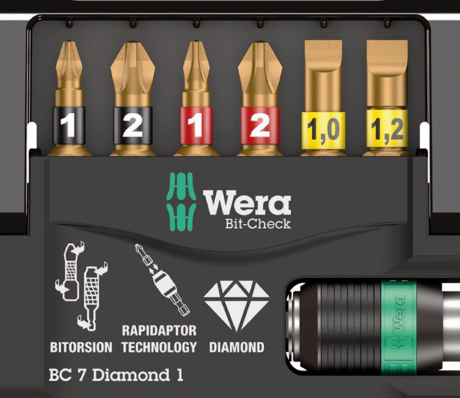 Wera Bit Check 7 Diamond Bit Set mit Halter für 17,99€ (statt 28€)