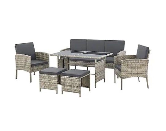 🏡 Juskys Turin Polyrattan Outdoor Sitzgruppe mit Tisch für 258,99€ (statt 320€)