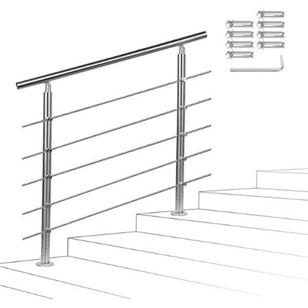 Eulenke Edelstahl Treppengeländer mit Querstreben, 180cm für 62,99€ (statt 90€)