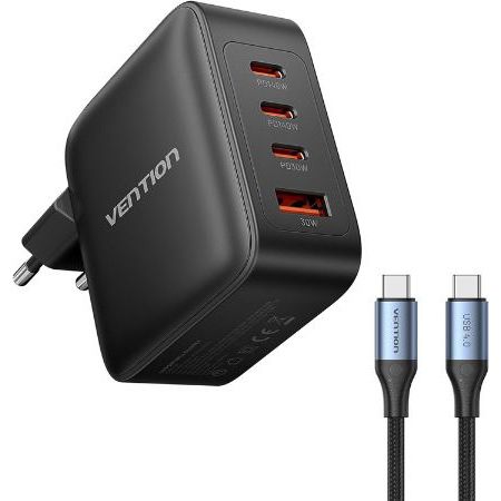 Vention USB C Ladegerät mit 4 Ports, max. 140W für 54,99€ (statt 100€)