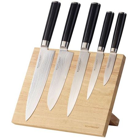 Echtwerk Damastmesser Set, inkl. Magnet Messerblock, 5 tlg. für 90,94€ (statt 133€)