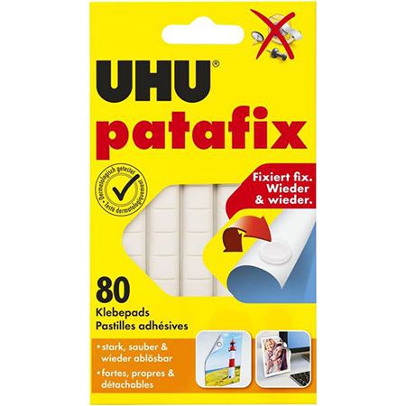 2 x 80 Stk. UHU patafix wieder ablösbare Klebepads, weiß für 5,90€ (statt 8€)