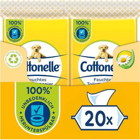 240er Pack Cottonelle Feuchtes Toilettenpapier Kamille & Aloe Vera ab 17,35€ (statt 24€)