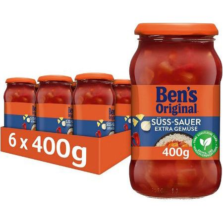 🍅 6x Bens Original Süß-Sauer & extra Gemüse, 400g ab 9,79€ (statt 15€) – 1,64€ pro Glas