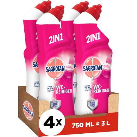 4er Pack Sagrotan WC Reiniger Blütenfrische, je 750ml ab 9,49€ (statt 12€)