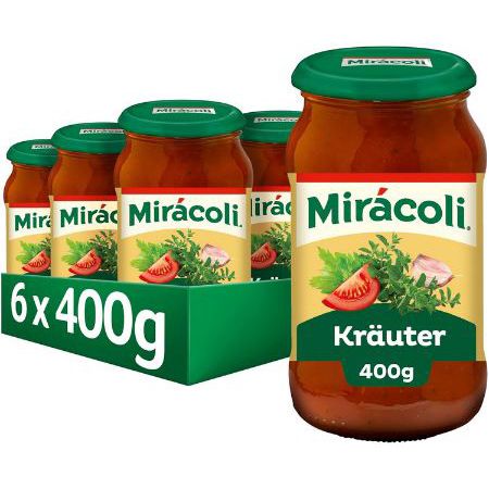 6er Pack Miracoli Pasta Sauce Kräuter, je 400g ab 10,14€ (statt 14€)