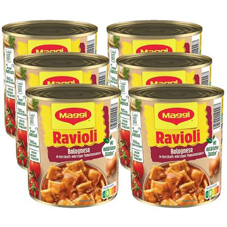 🍝 6er Pack Maggi Ravioli Bolognese, 800g ab 14,44€ (statt 18€)