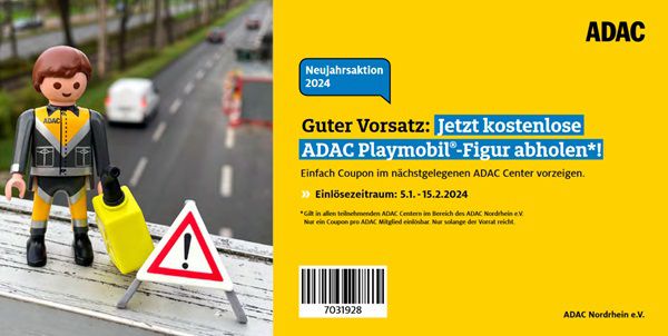 ADAC Nordrhein e.V.:  ADAC Playmobil  Figur kostenlos abholen