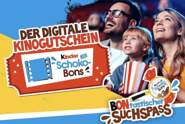 Mit Kauf von kinder Schoko Bons digitalen Kino Gutschein gratis