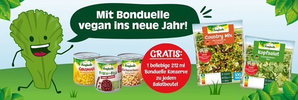Bonduelle: Kaufe Salatbeutel, einmal Gemüsekonserve gratis dazu