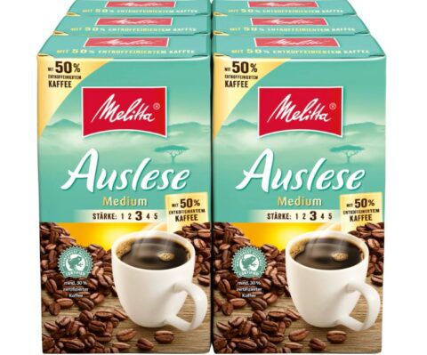 Melitta Auslese Medium 6 x 500g gemahlen   50% entkoffeiniert ab 28,76€ (statt 36€)