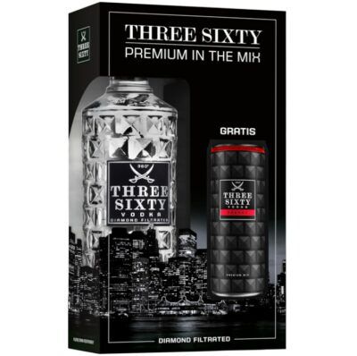 Three Sixty Vodka, 0,7 Liter   Geschenkverpackung + Energy für 10,99€ (statt 14€)