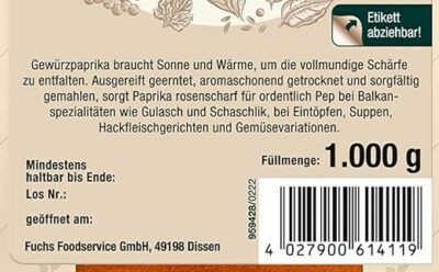 1kg Fuchs Paprika Rosen scharf ab 8,74€ (statt 14€)