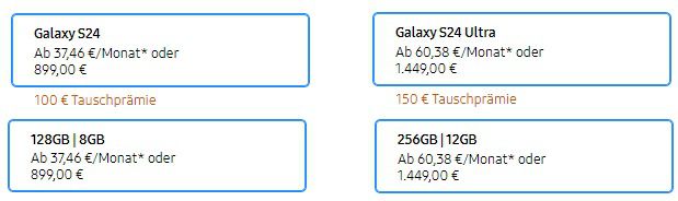 🔥 Samsung Galaxy S24/ S24+ oder S24 Ultra + Gratis Galaxy Watch 6 & bis 150€ Prämie