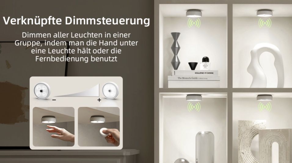 6x LED Schrankbeleuchtung mit 2,4 GHz & Gruppenbedienung für 27,59€ (statt 46€)