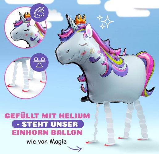 Balloono Airwalker Einhorn Luftballon für 1,99€ (statt 5€)