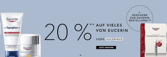 Douglas: 20% Rabatt auf Eucerin   z.B. DermoPure Reinigungsgel ab 14,78€ (statt 18€)