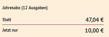 12 Ausgaben InStyle e Paper im Jahresabo für 10€ (statt 47€)