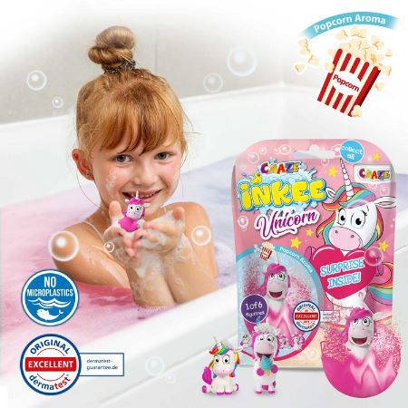 Craze Inkee Einhorn Badebombe mit Pop Corn Duft für 2,99€ (statt 4€)