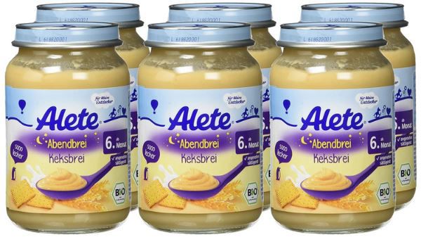 6er Pack Alete bewusst BIO Abendbrei Keksbrei, 190g ab 4,25€ (statt 7,50€)