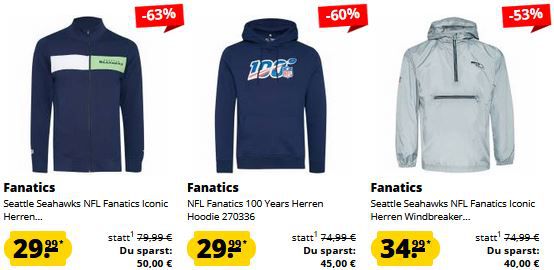 SportSpar Fanatics Fan Artikel Sale ab 11,99€ + 15% Extra Rabatt