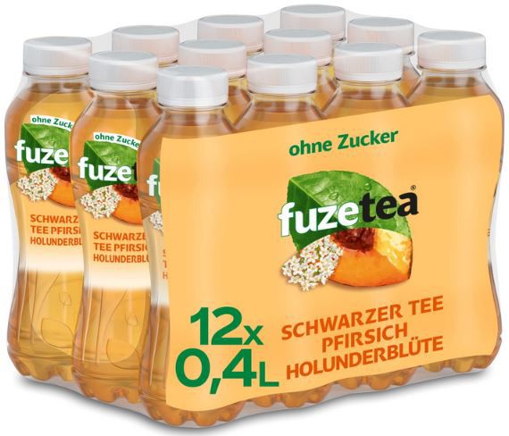 12er Pack Fuze Tea Pfirsich & Holunderblüte, Ohne Zucker ab 8,99€ (statt 14€)