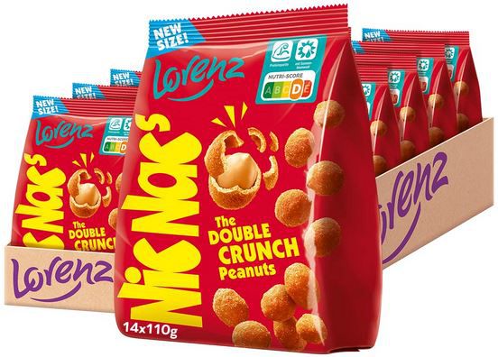 14er Pack Lorenz Snack World NicNacs Original, 110 g ab 16,19€ (statt 28€)