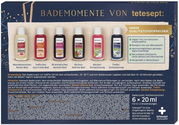 tetesept Bäder Bademomente Geschenkset (6 x 20 ml) ab 6,29€ (statt 8€)