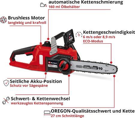 Einhell Fortexxa 18/30 Akku Kettensäge mit 30cm Schwert für 106€ (statt 124€)