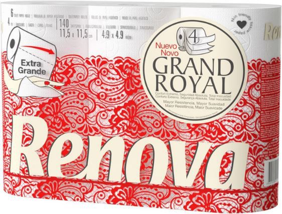 18 Rollen Renova Grand Royal Toilettenpapier, 4 lagig für 6,84€