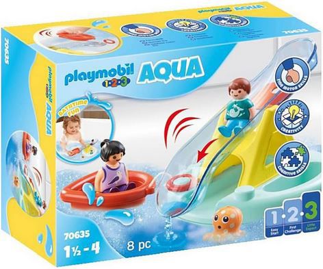 Playmobil (70635 ) 1.2.3 Aqua Badeinsel mit Wasserrutsche für 14,99€ (statt 19€)