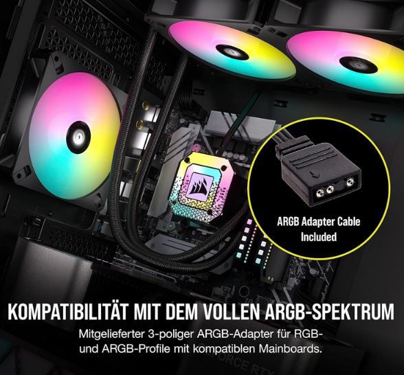 3er Pack Corsair iCUE AR120 ARGB Kompatibler Lüfter für 34,90€ (statt 44€)