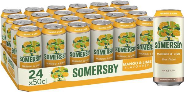 24er Pack Somersby Mango & Lime Cider, 0.5L für 29,70€ + Pfand (statt 34€)