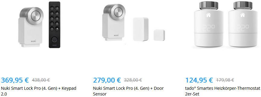 Tink Smart Home Tage   z.B. Nuki Smart Lock Pro (4. Gen) + Door Sensor für 279€ (statt 323€)