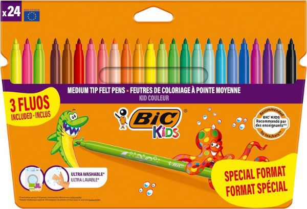 BIC Kids Couleur Filzstifte Set mit 24 Farben, inkl. Neonfarben ab 6€ (statt 10€)