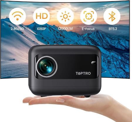 Toptro Full HD Mini Beamer mit WiFi & Bluetooth für 74,49€ (statt 110€)