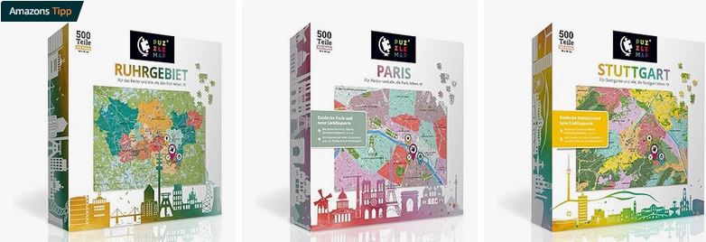 PuzzleMap Stadtplan Puzzles mit versch. Städten/Regionen für je 7,95€ (statt 30€)