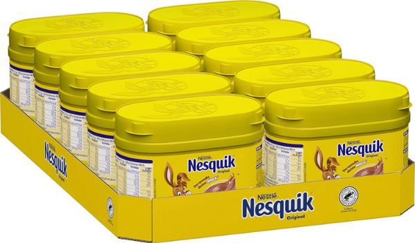 10er Pack Nestlé Nesquik Kakao Getränkepulver, je 250g ab 20,43€ (statt 24€)