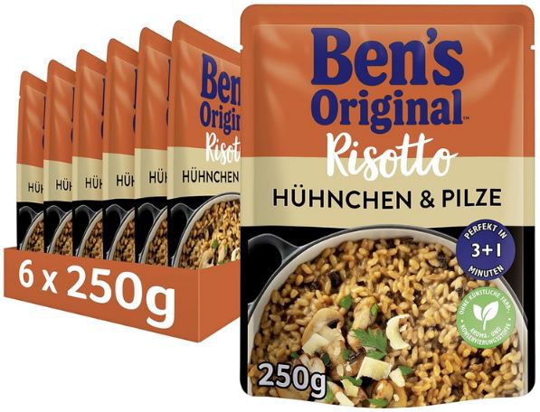 6er Pack Bens Original Express Risotto Hühnchen & Pilze ab 12€ (statt 15€)