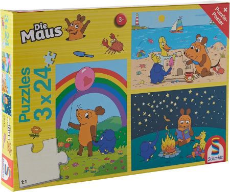 Schmidt Die Maus Gute Freunde Kinderpuzzle, 3x24 Teile für 5,99€ (statt 9€)