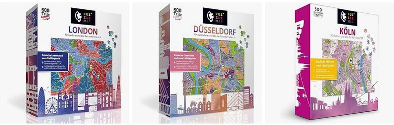 PuzzleMap Stadtplan Puzzles mit versch. Städten/Regionen für je 7,95€ (statt 30€)