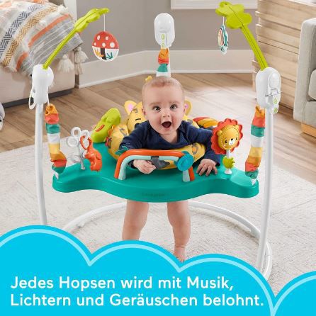 Fisher Price Hüpf Leopard Jumperoo Spielcenter mit Wippe für 64,20€ (statt 95€)