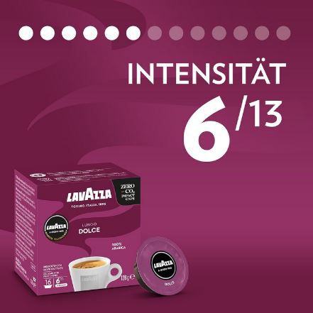 16er Pack Lavazza A Modo Mio Lungo Dolce Kapseln ab 3,51€ (statt 6€)