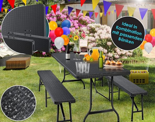 Kesser Buffet Klapptisch in Rattan Optik, 180 x 75 cm für 49,80€ (statt 69€)