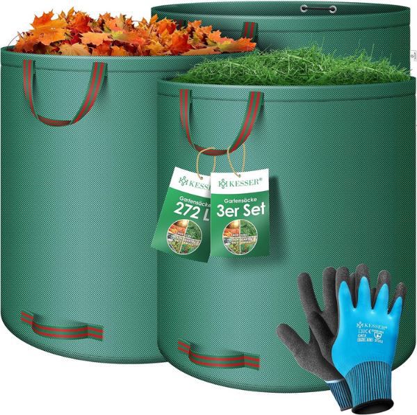 3er Pack Kesser Gartenabfallsack mit 272L inkl. Handschuhe für 19,76€ (statt 25€)