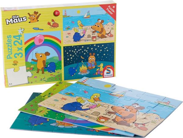 Schmidt Die Maus Gute Freunde Kinderpuzzle, 3x24 Teile für 5,99€ (statt 9€)