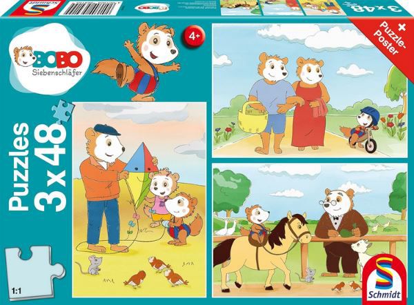 Schmidt Bobo Siebenschläfer, Kinderpuzzle, 3x48 Teile für 7,15€ (statt 12€)